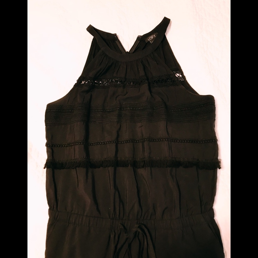 LOFT jumper black with eyelet detail